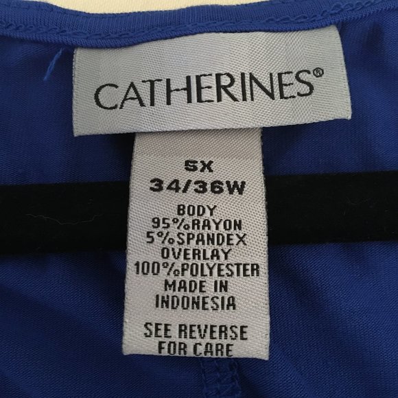 Blue sleeveless cascade waterfall top 5x - Picture 7 of 8